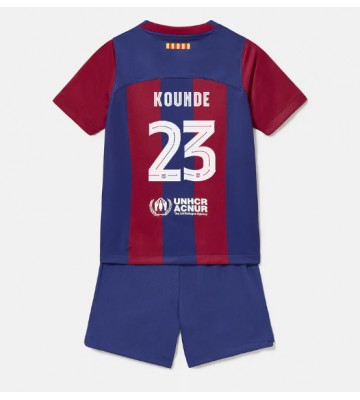 Barcelona Jules Kounde #23 Replika Babytøj Hjemmebanesæt Børn 2023-24 Kortærmet (+ Korte bukser)